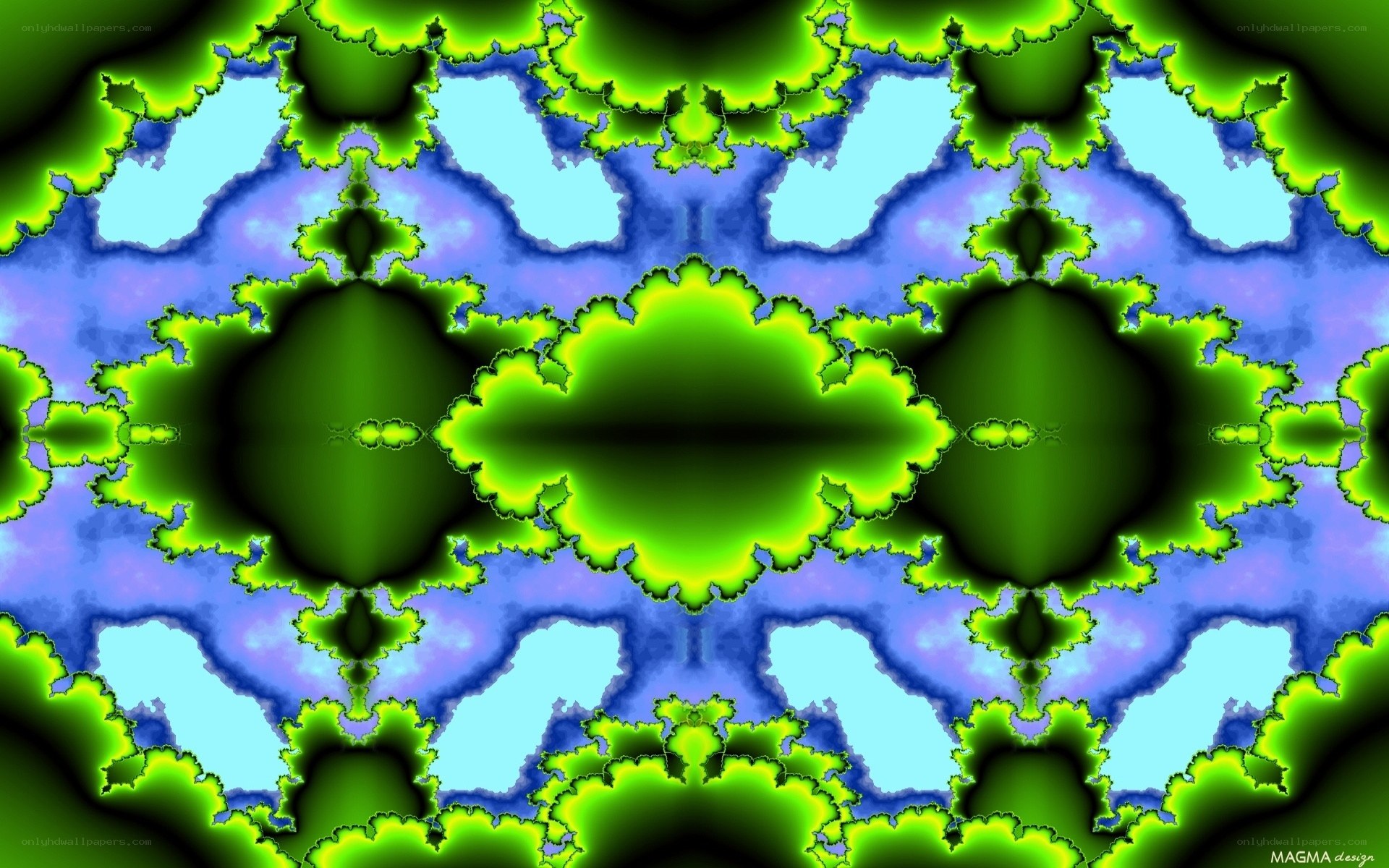 fractal green and blue pattern