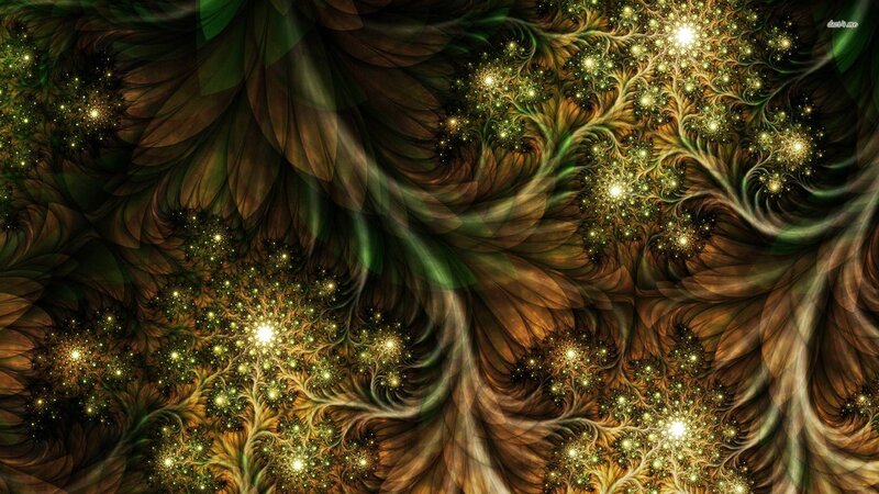 Fractal Green and Brown Pattern