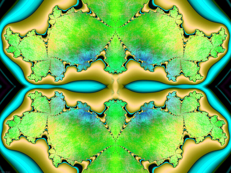 Fractal green and gold pattern