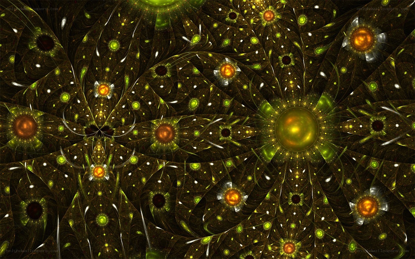 fractal green and gold pattern
