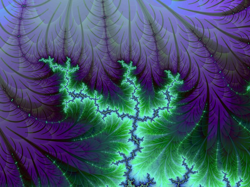fractal green and purple pattern