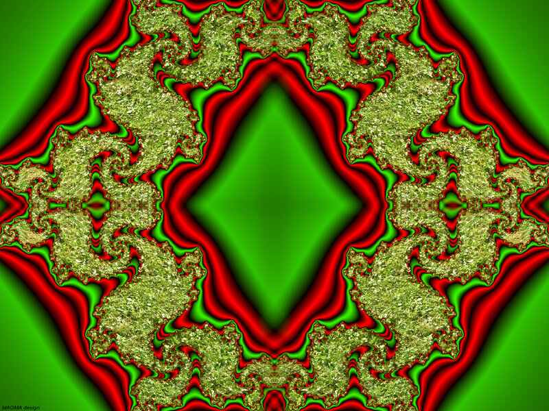 Fractal green and red design