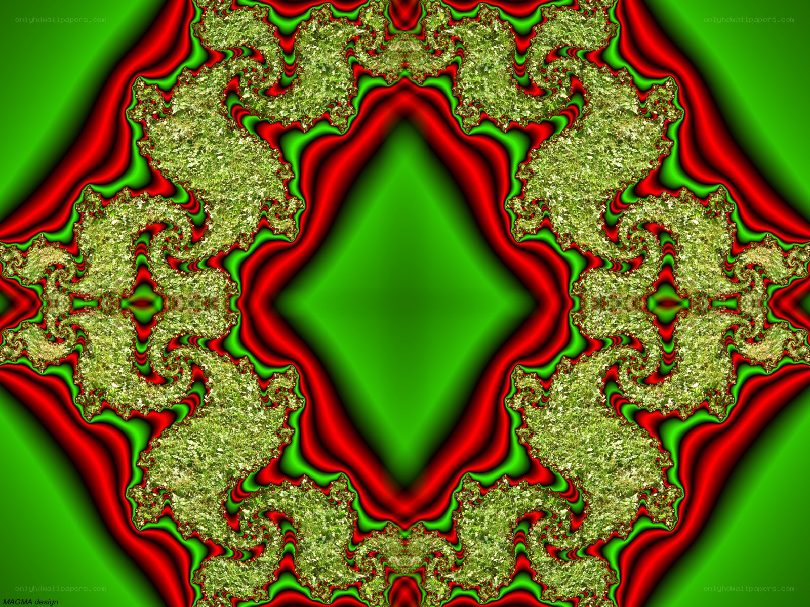 Fractal green and red design