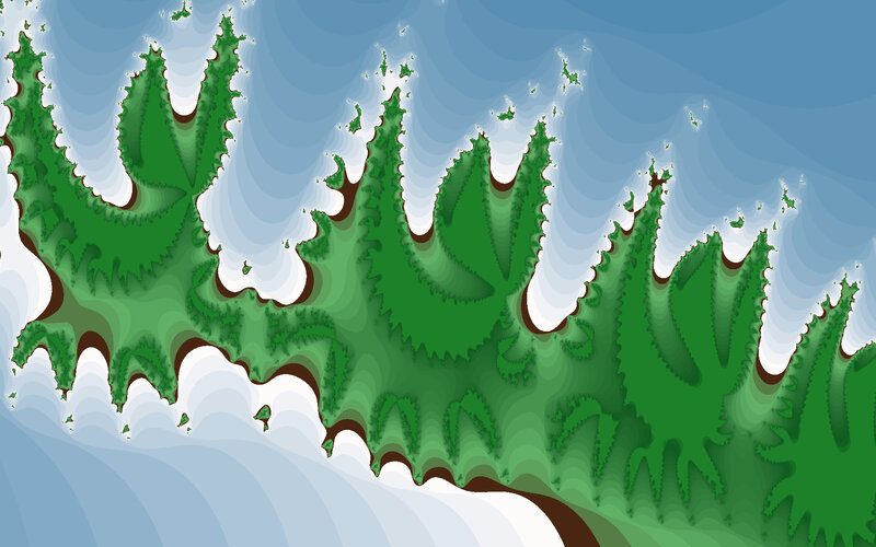 Fractal Green Landscape — Serene