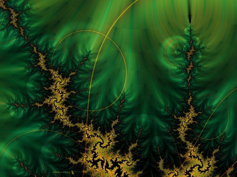 Fractal Green Patterns — Hypnotic, Digital Art