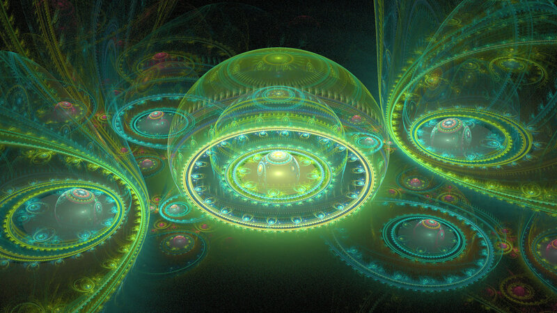 fractal green spheres
