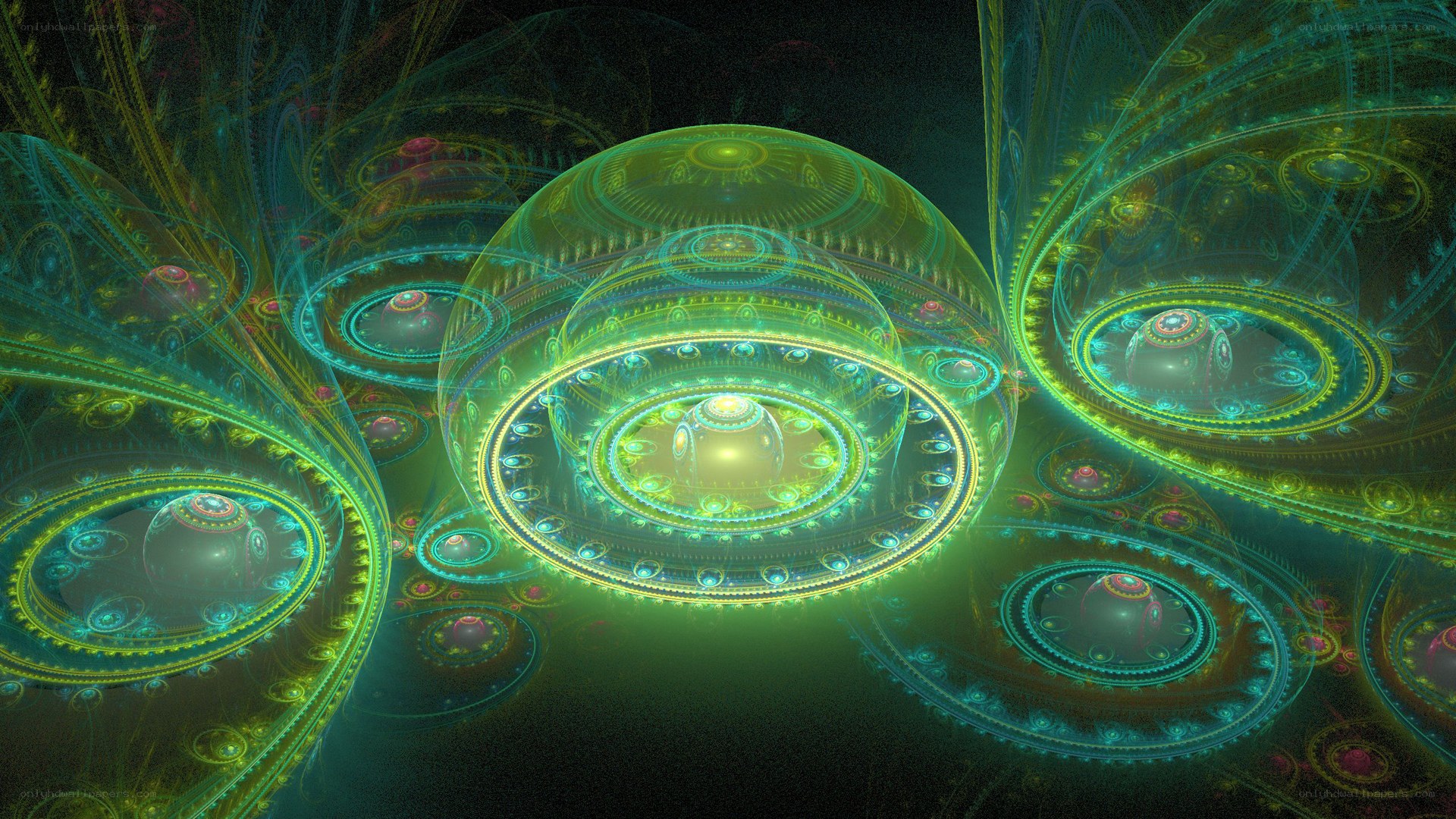 fractal green spheres