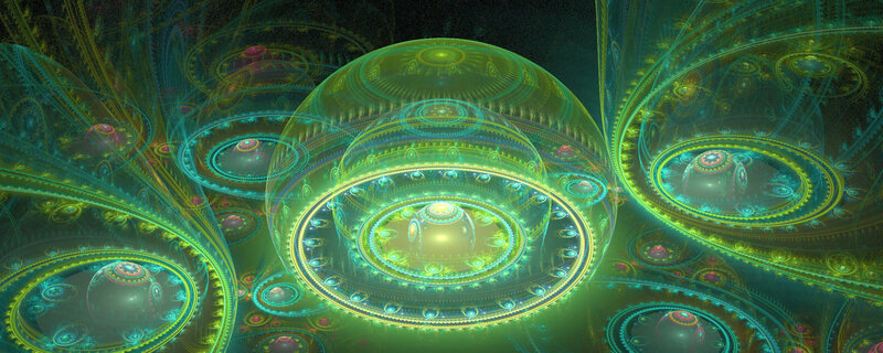 fractal green spheres