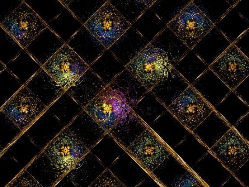 Fractal Grid Pattern — Black