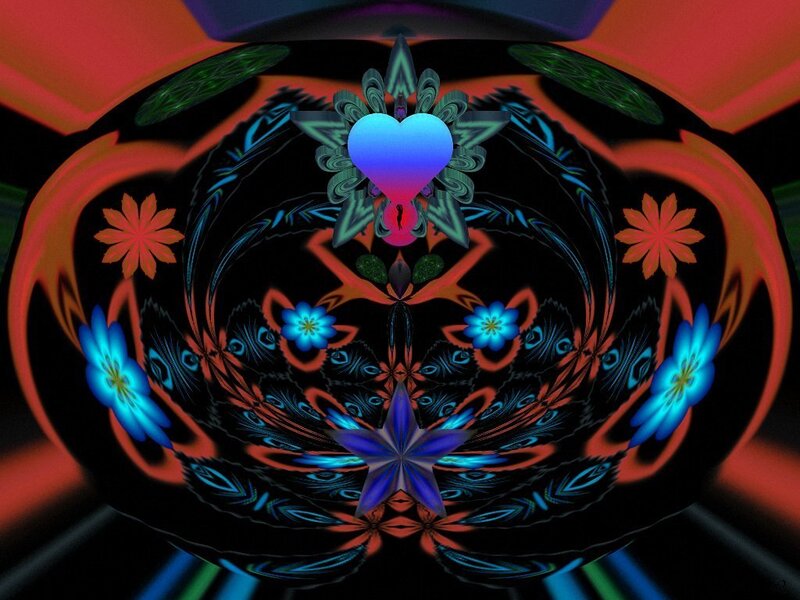 fractal heart and flowers