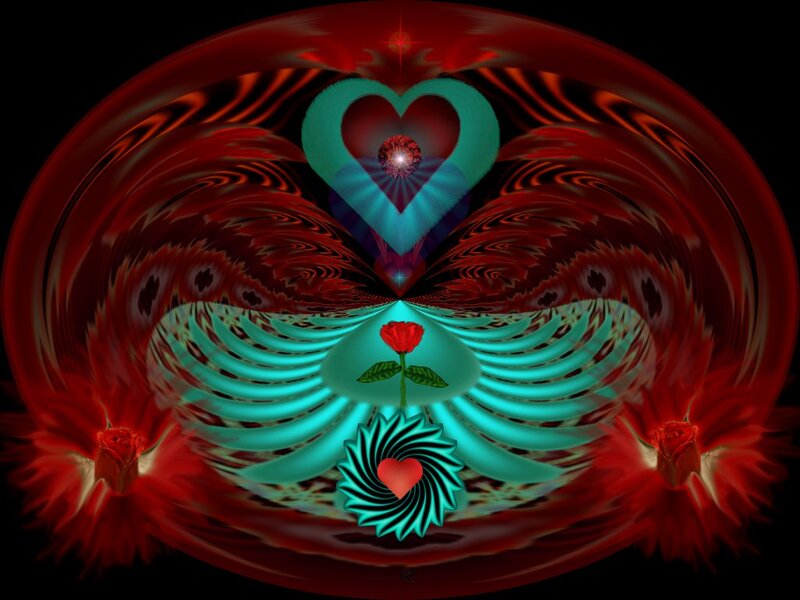 Fractal Heart and Rose