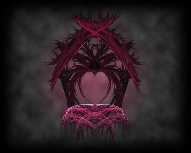 Fractal Heart Design — Black, Mysterious