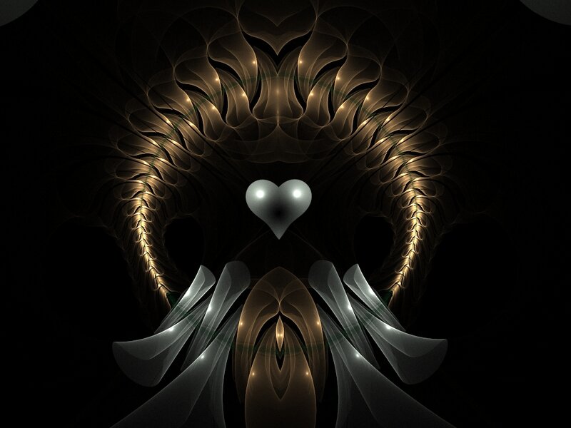 Fractal Heart Design — Black, Mystical