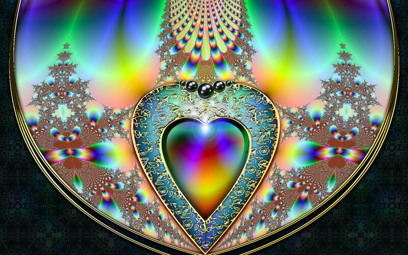 Fractal Heart Design — Blue, Colorful
