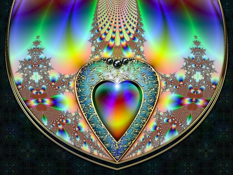 Fractal Heart Design — Blue, Hypnotic, Digital Art