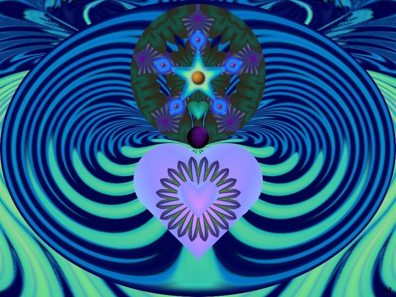 Fractal Heart Design — Blue, Hypnotic