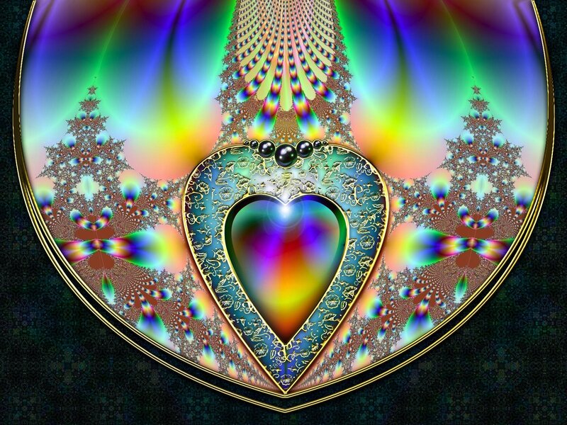 Fractal Heart Design — Gold