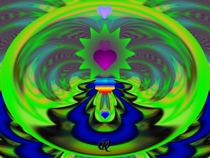 Fractal Heart Design — Green