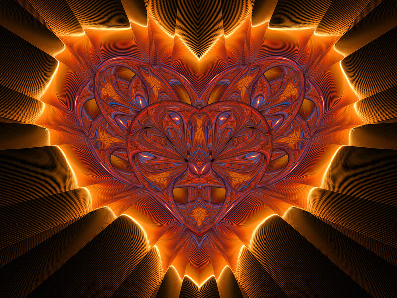 Fractal Heart Design — Orange