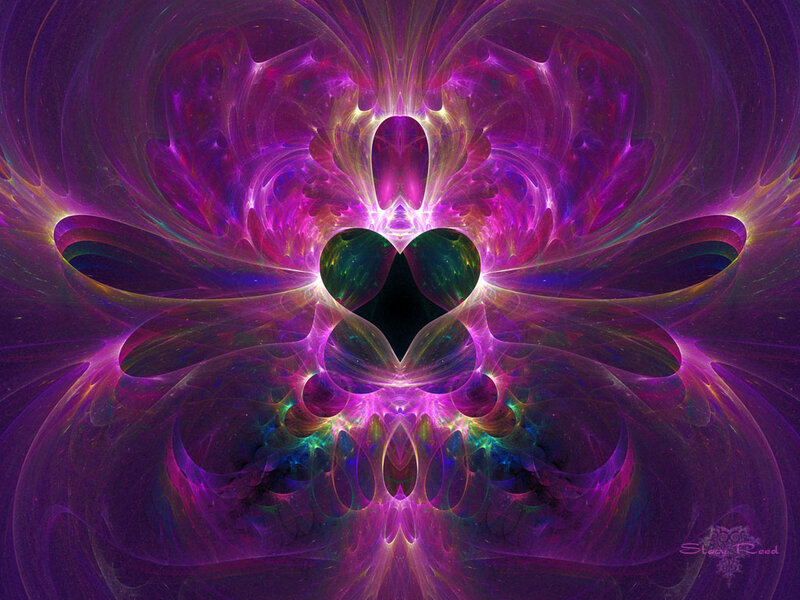 Fractal Heart Design — Purple, Ethereal, Digital Art