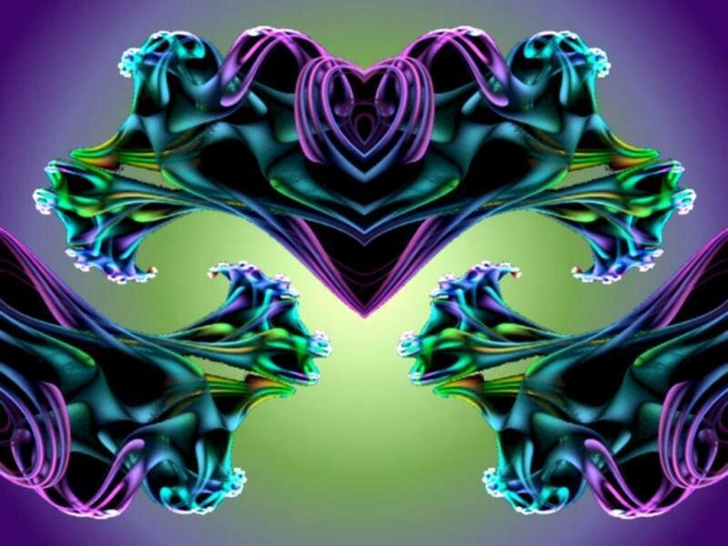 Fractal Heart Design — Purple, Hypnotic, Abstract
