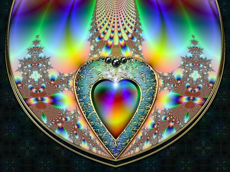 Fractal Heart Design — Purple, Hypnotic, Digital Art, Fractals