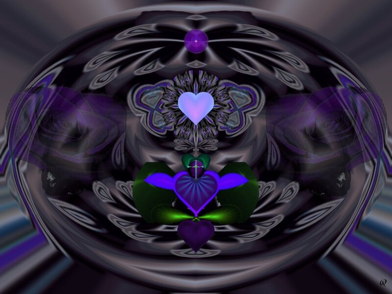 Fractal Heart Design — Purple, Mystical