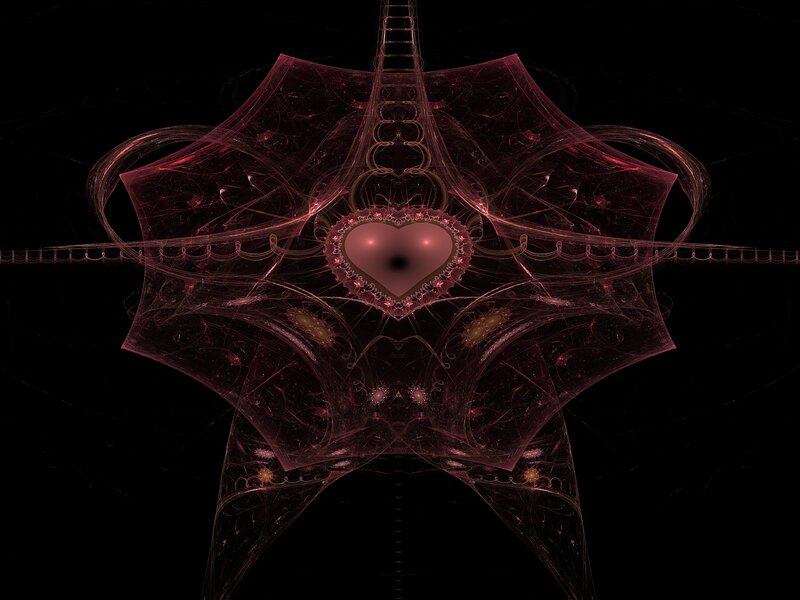 Fractal Heart Design — Red, Mysterious
