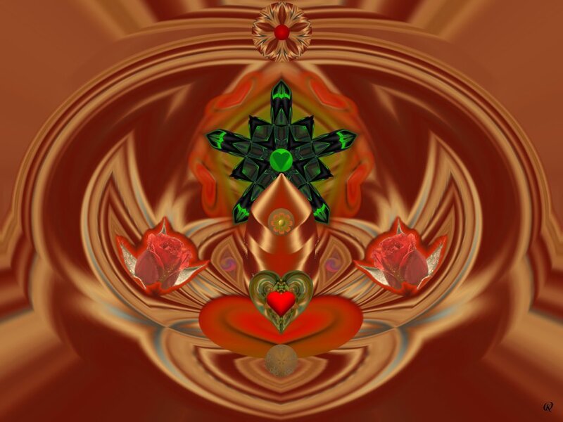 Fractal Heart Design — Red