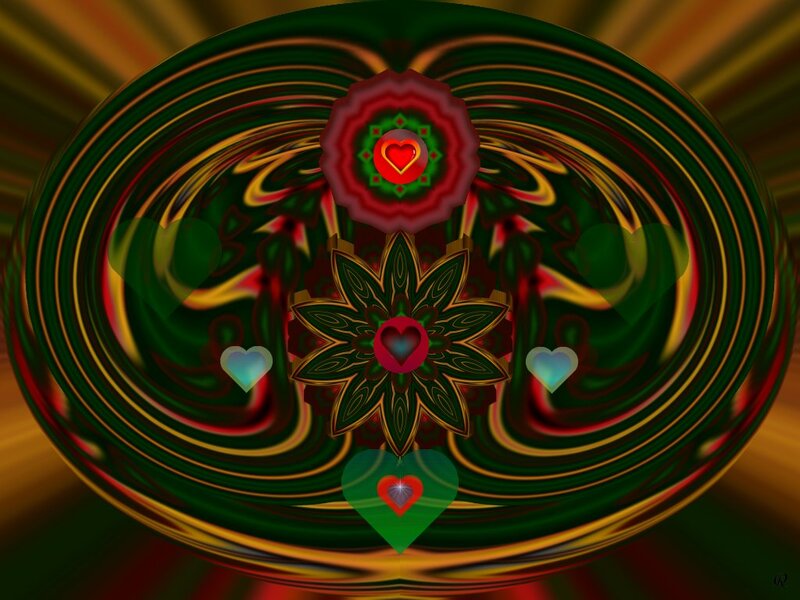 Fractal Heart Mandala — Green