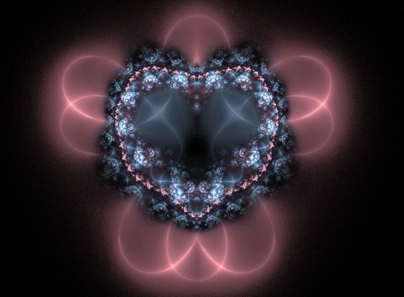 Fractal Heart Pattern — Black