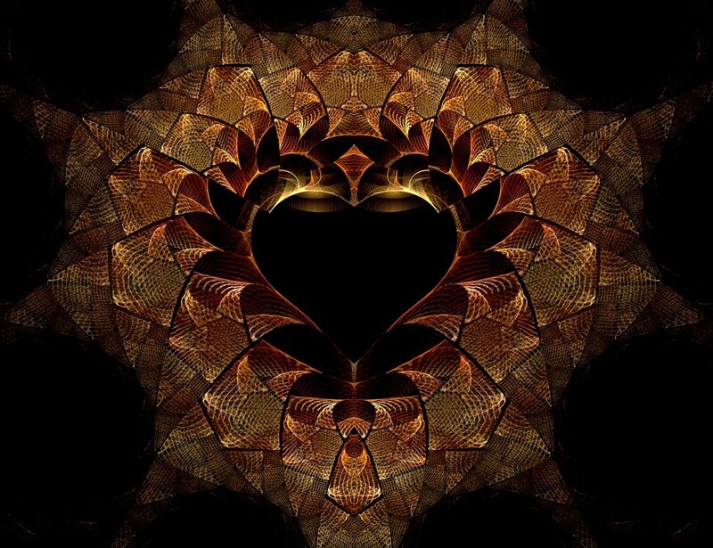 Fractal Heart Pattern — Brown