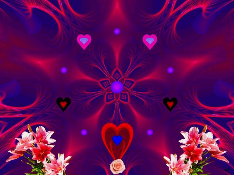 Fractal Heart Pattern — Purple