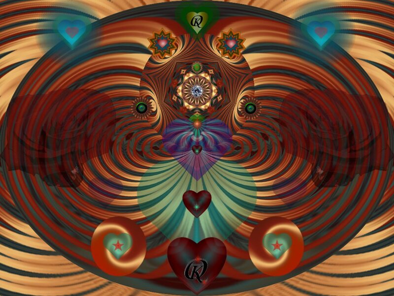 Fractal Heart Pattern — Red, Hypnotic