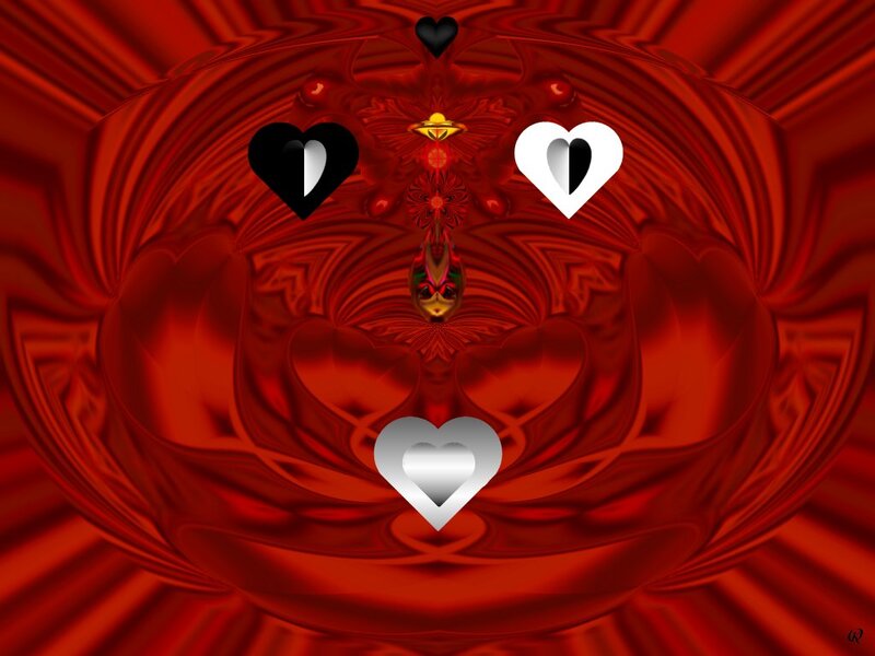Fractal Heart Pattern — Red