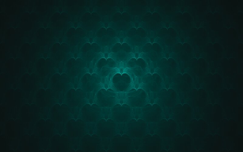 Fractal Heart Pattern — Teal, Mysterious