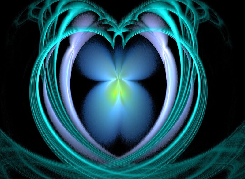 Fractal Heart Pattern — Teal
