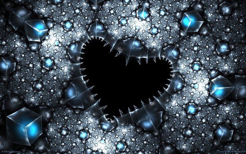 Fractal Heart Shape — Blue