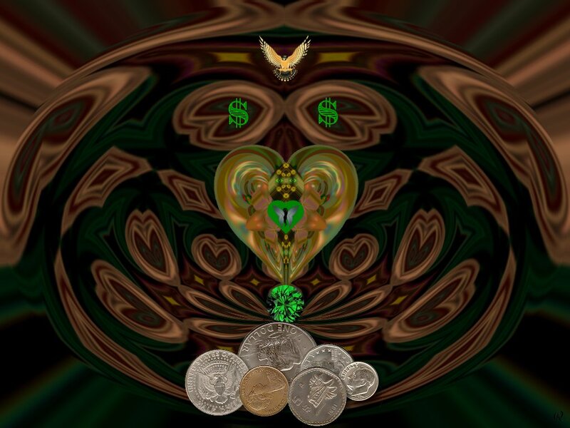 Fractal Heart with Coins