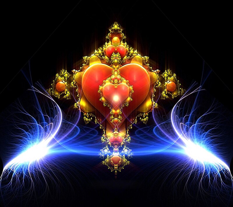 Fractal heart with energy waves