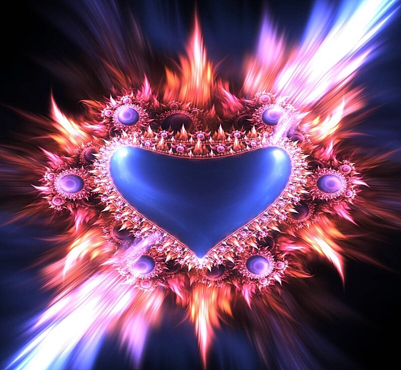 fractal heart with radiant energy