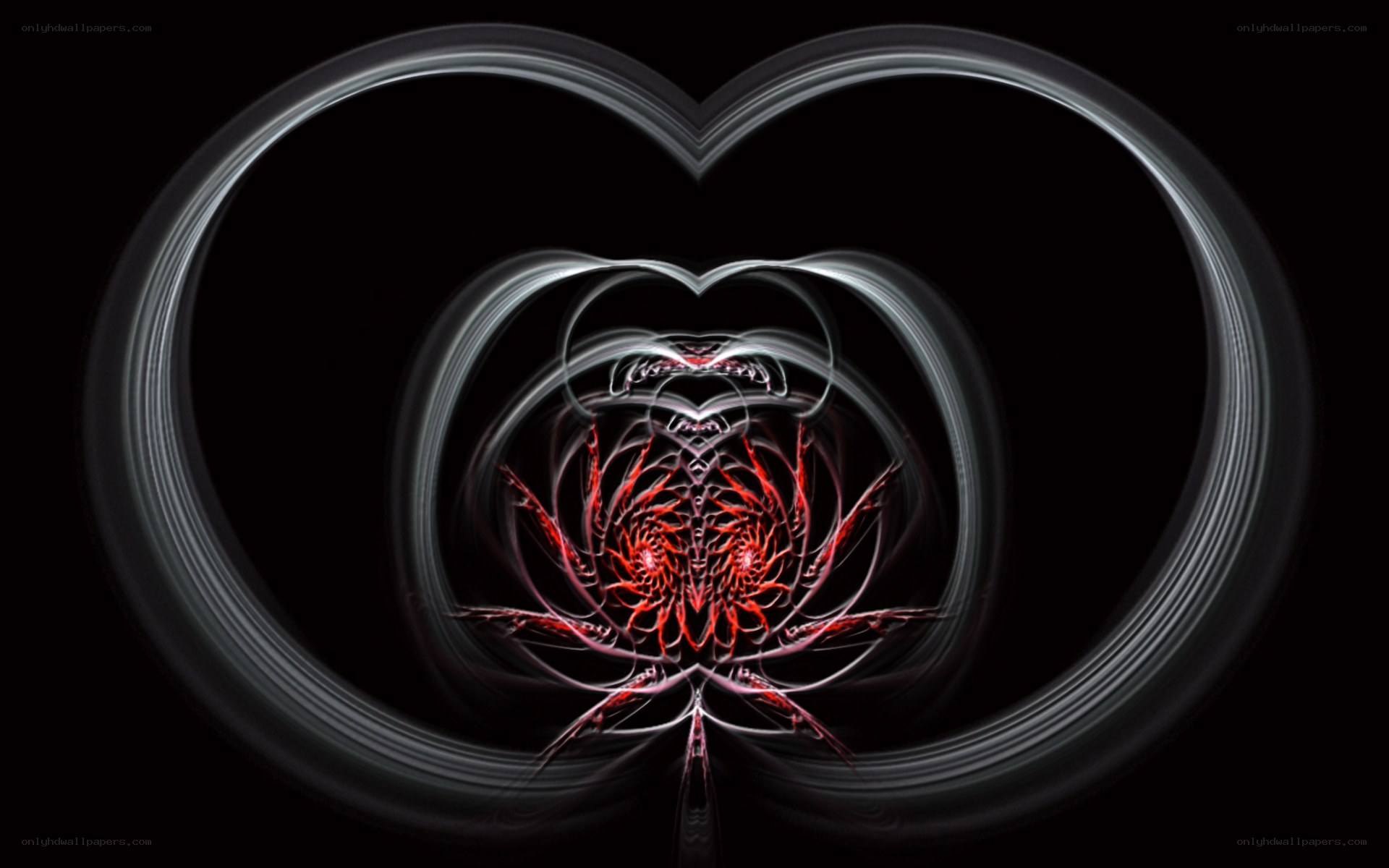 Fractal heart with red core