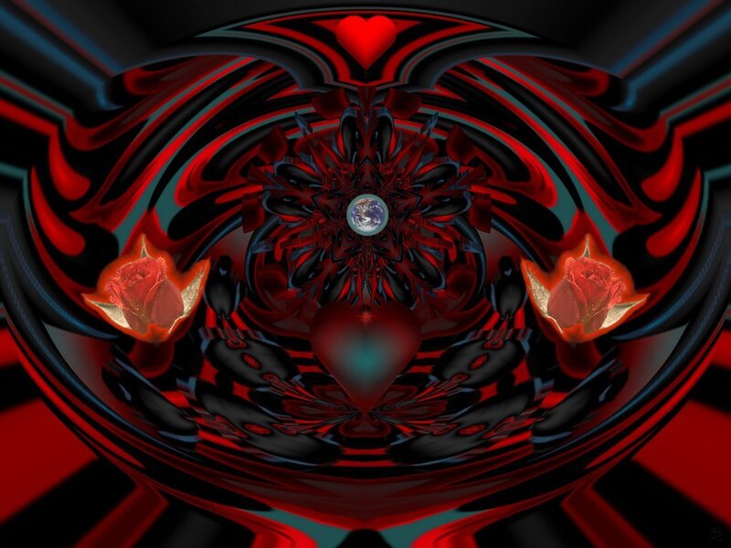 Fractal Heart with Roses