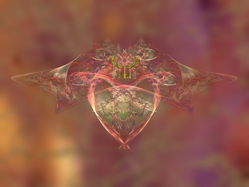 Fractal heart with wings