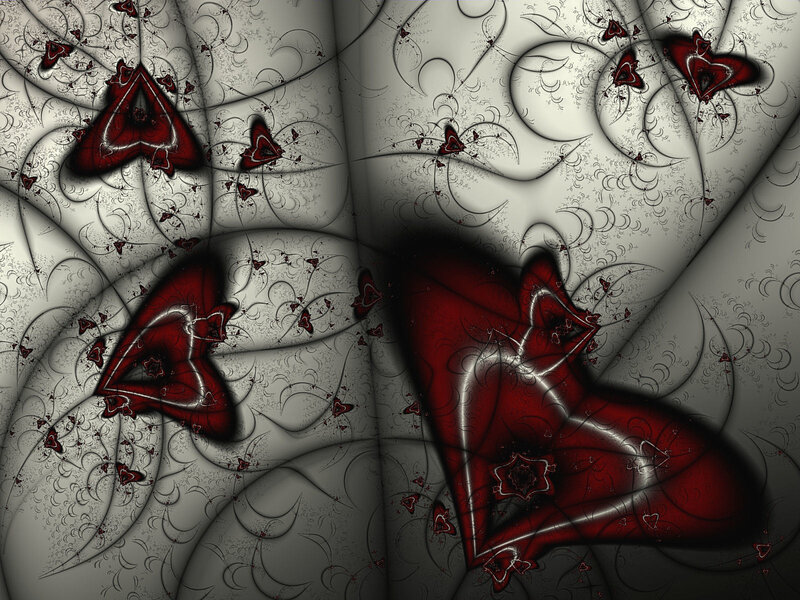 Fractal hearts with intricate swirls