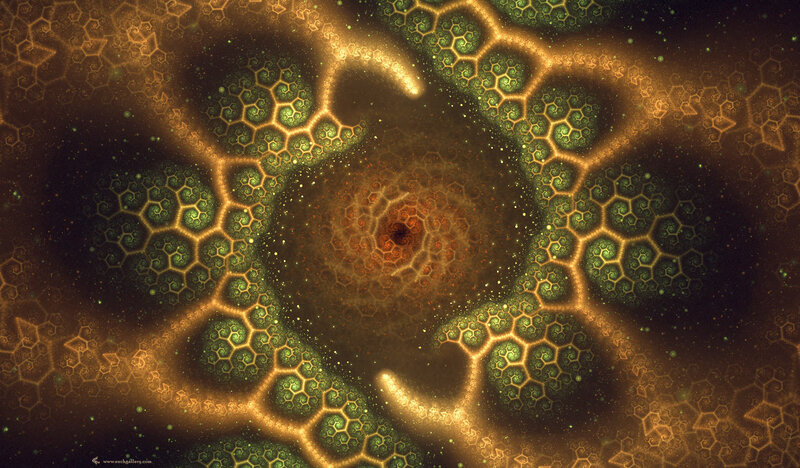 Fractal Honeycomb Pattern — Green