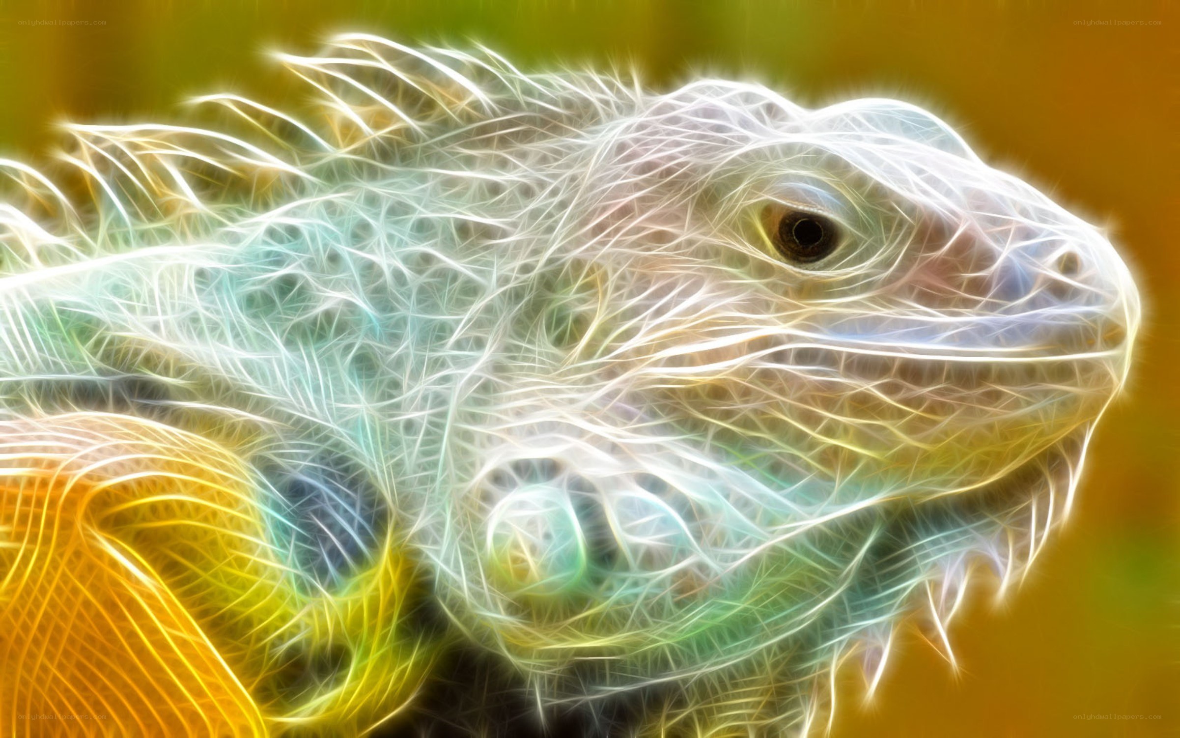 fractal iguana portrait