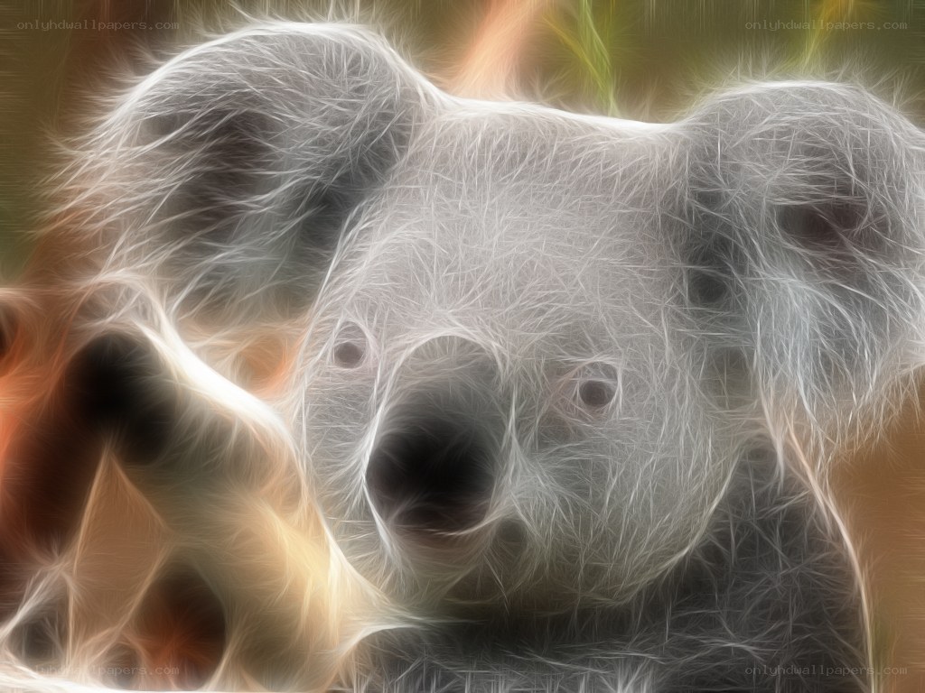 Fractal koala portrait