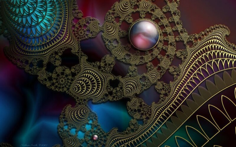Fractal lace with gemstone