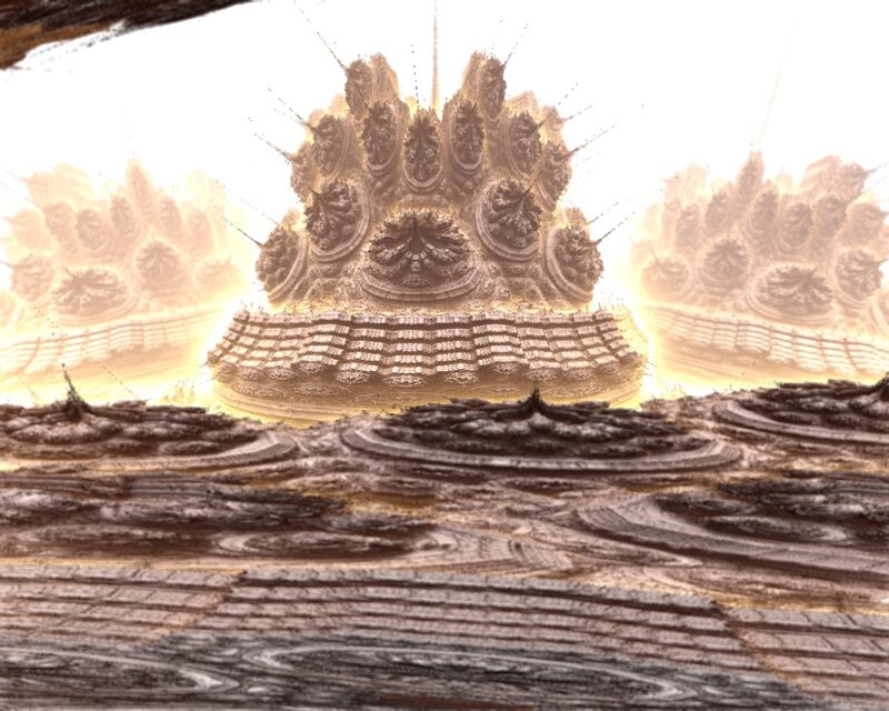 fractal landscape with spires